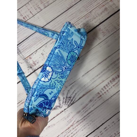 LUG Scoop 2 Blue Ocean Print Quilted Crossbody Organizer Bag Adjustable Strap - Picture 7 of 7